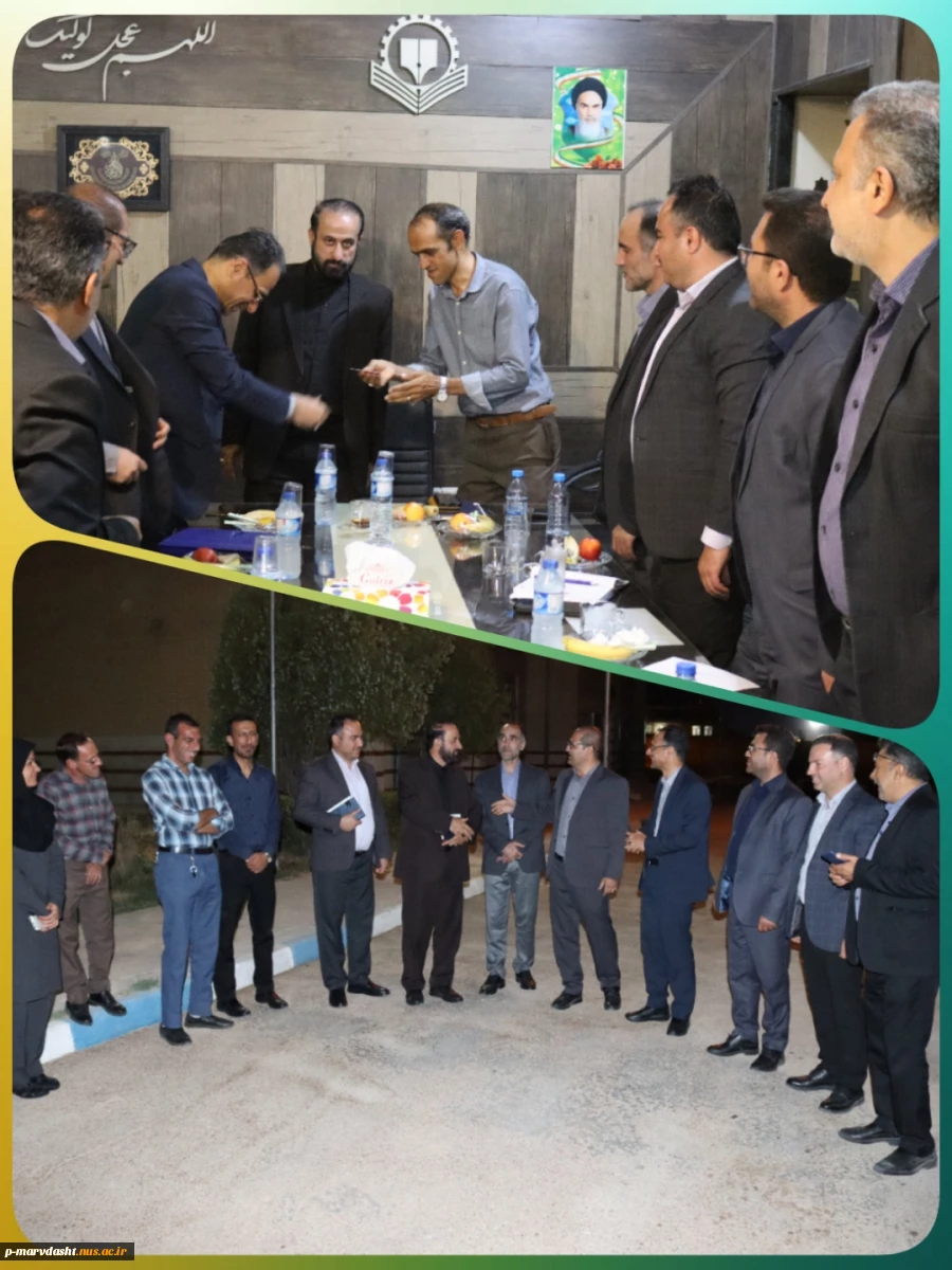 بازدید جناب آقای دکتر اعتصامیان مدیرکل محترم دفتر مرکزی حراست دانشگاه و جناب آقای دکتر ترک زاده رئیس محترم دانشگاه فنی و حرفه ای استان فارس از آموزشکده فنی و حرفه ای مرودشت 2