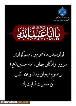 فرا رسیدن ایام سوگواری سید و سالار شهیدان تسلیت باد